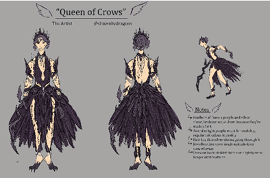 Character sheet showing a bird woman.